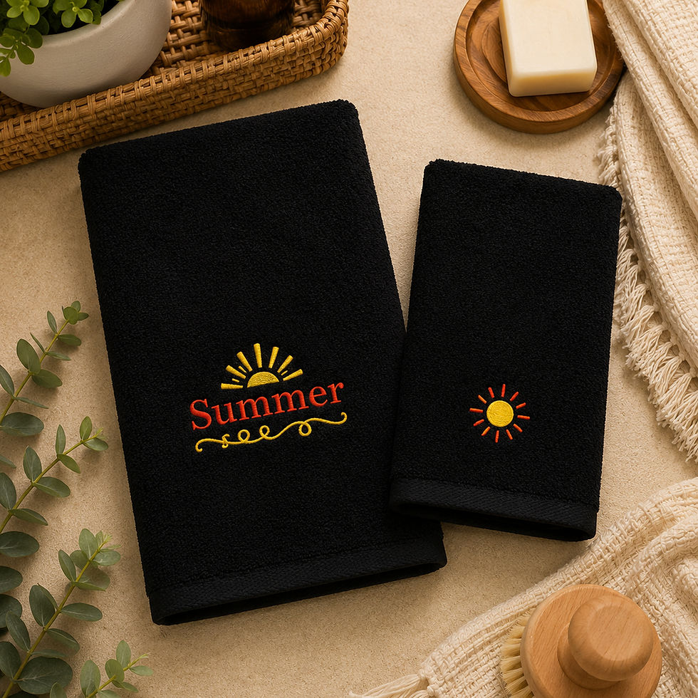 Thumbnail: Summer Embroidered Hand Towel Set | Decorative Guest Towels 
