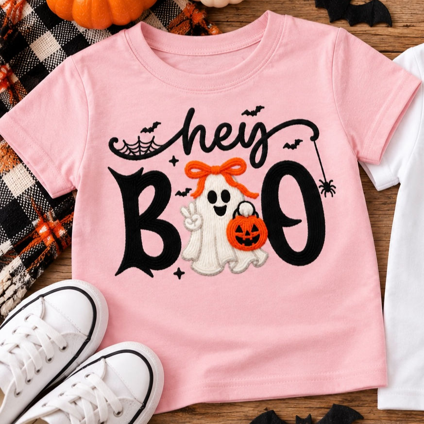 Hey Boo Halloween Shirt, Cute Ghost T-Shirt