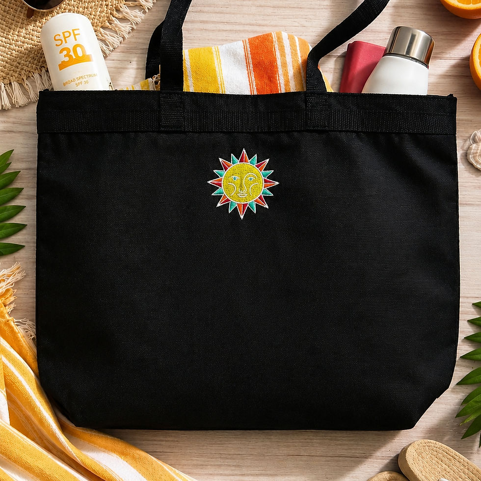 Thumbnail: Sunshine Embroidered Tote Bag