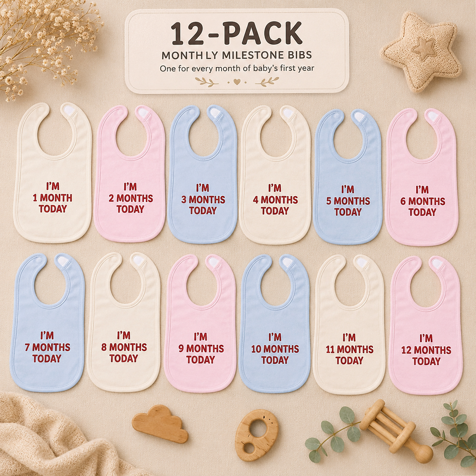 Thumbnail: Custom Printed Monthly Milestone Bib