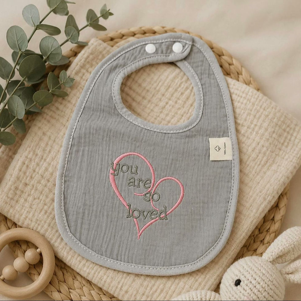 Thumbnail: You are so Loved Embroidered Baby Bib 
