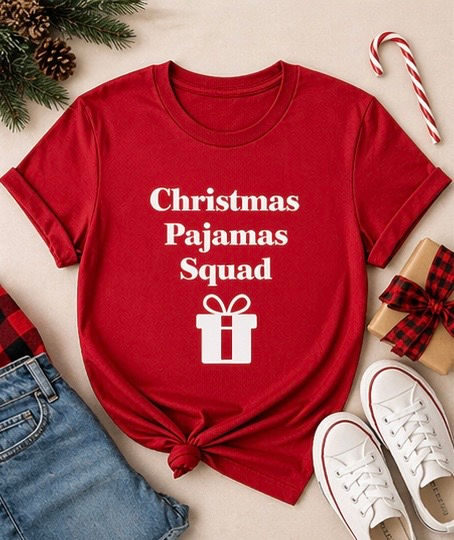 Thumbnail: Christmas Pajama Squad | Holiday Printed T-Shirt