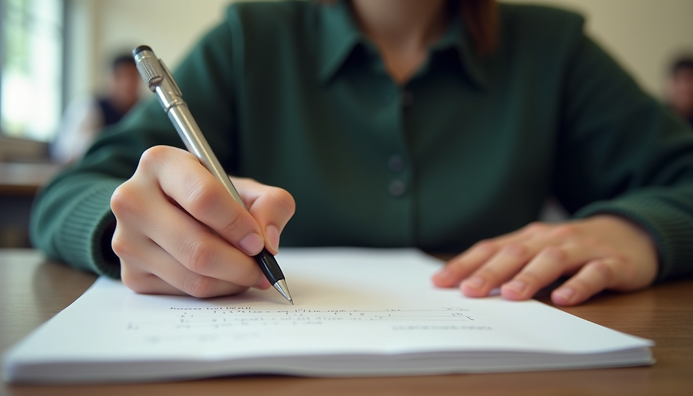 a student studying for their ielts exam