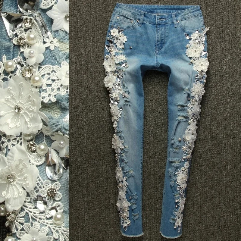 Luxury Flower Jeans