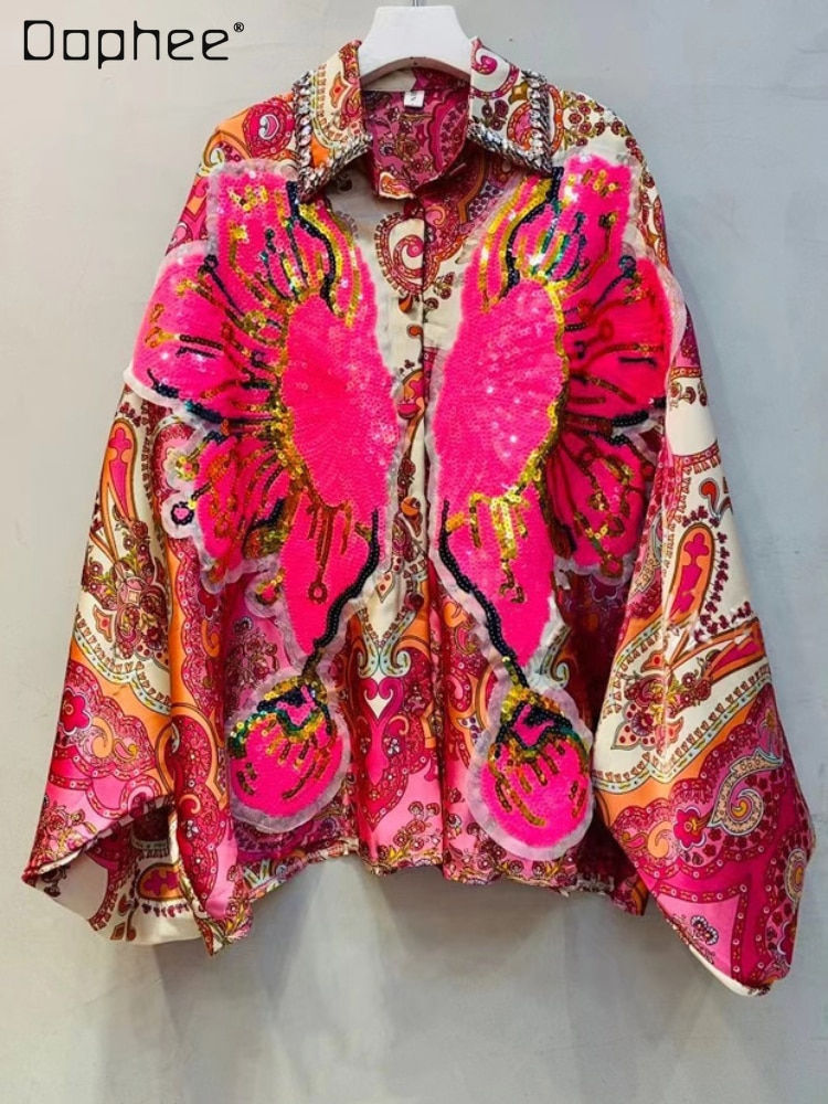 Sequins Big Arm Blouse