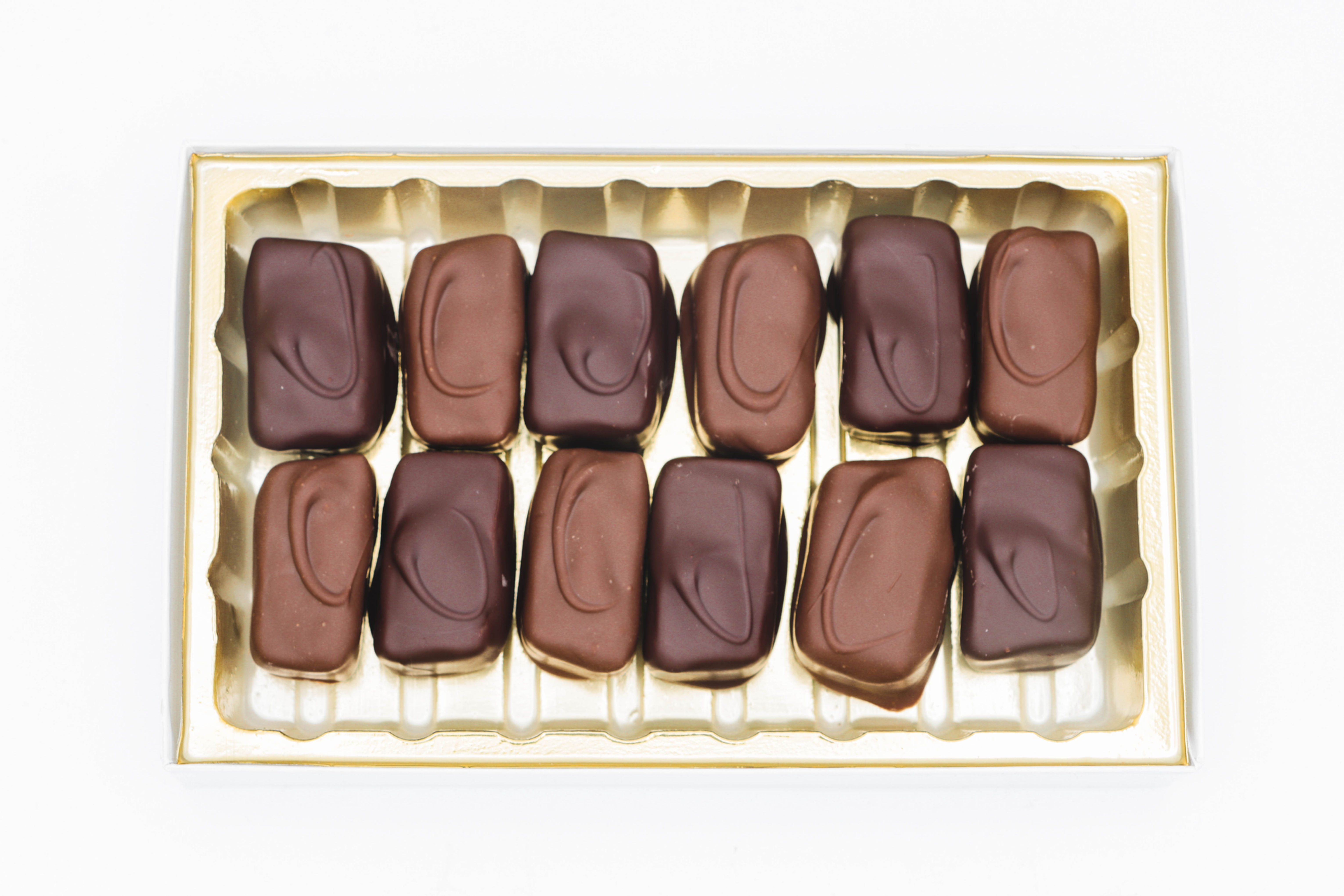 12-piece mixed chocolate covered caramel box