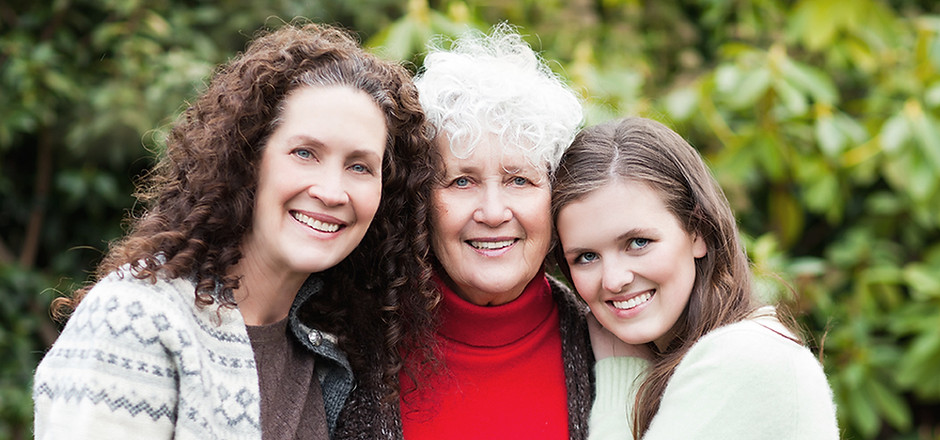 Three generations of women