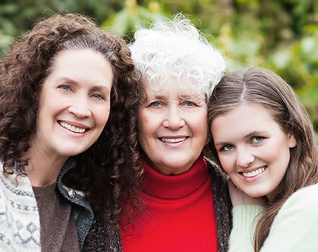 Three generations of women
