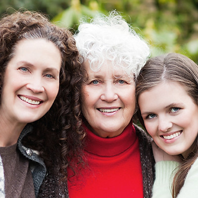 Three generations of women