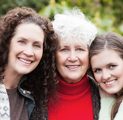 Three generations of women