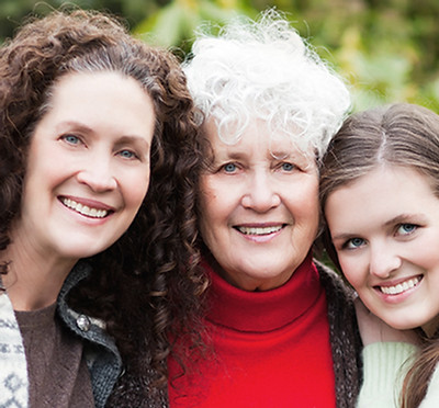 Three generations of women