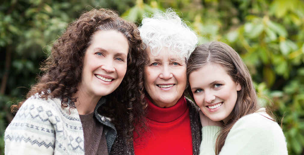Three generations of women