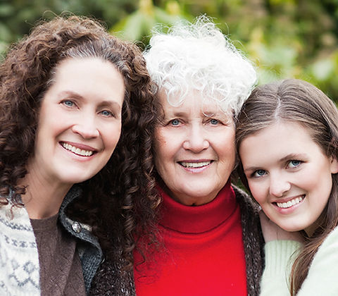 Three generations of women