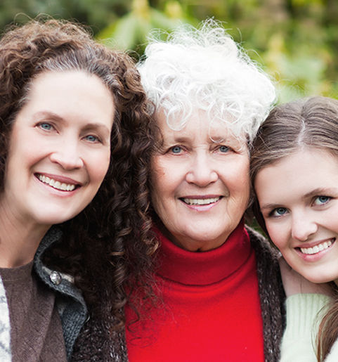 Three generations of women