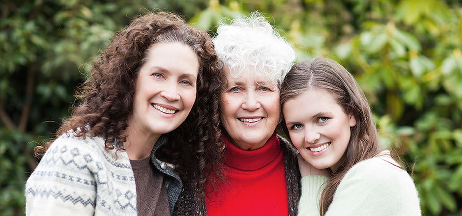 Three generations of women