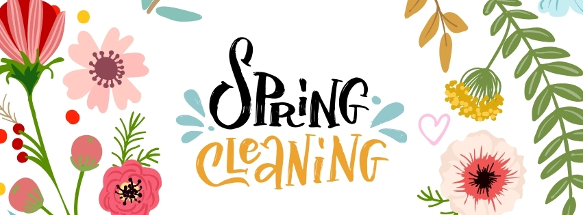 painting of flowers in bloom that says "Spring Cleaning"