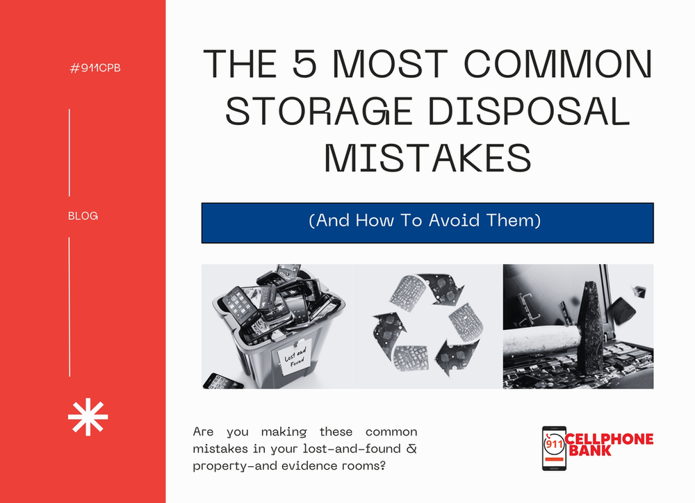 graphic titled "The 5 Most Common Lost & Found Disposal Mistakes (And How To Avoid Them)"