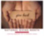 Hands open holding a sign that says "Give Back".