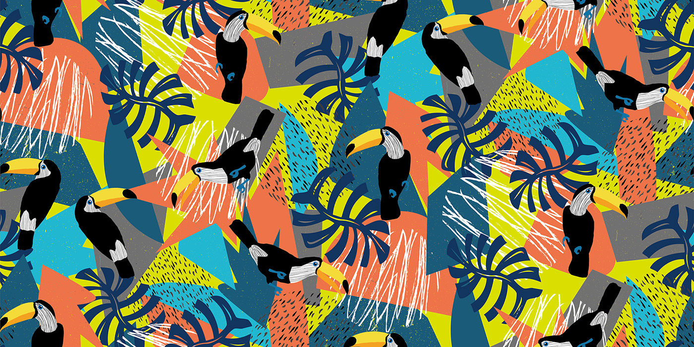 客製化壁紙-繽紛大嘴鳥