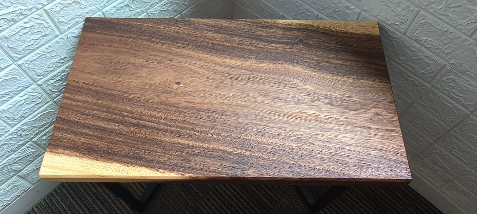 Thumbnail: NO.20  NEW ACACIA HARDWOOD SIDE TABLE WITH MODERN STEEL POWDERCOATED LEGS