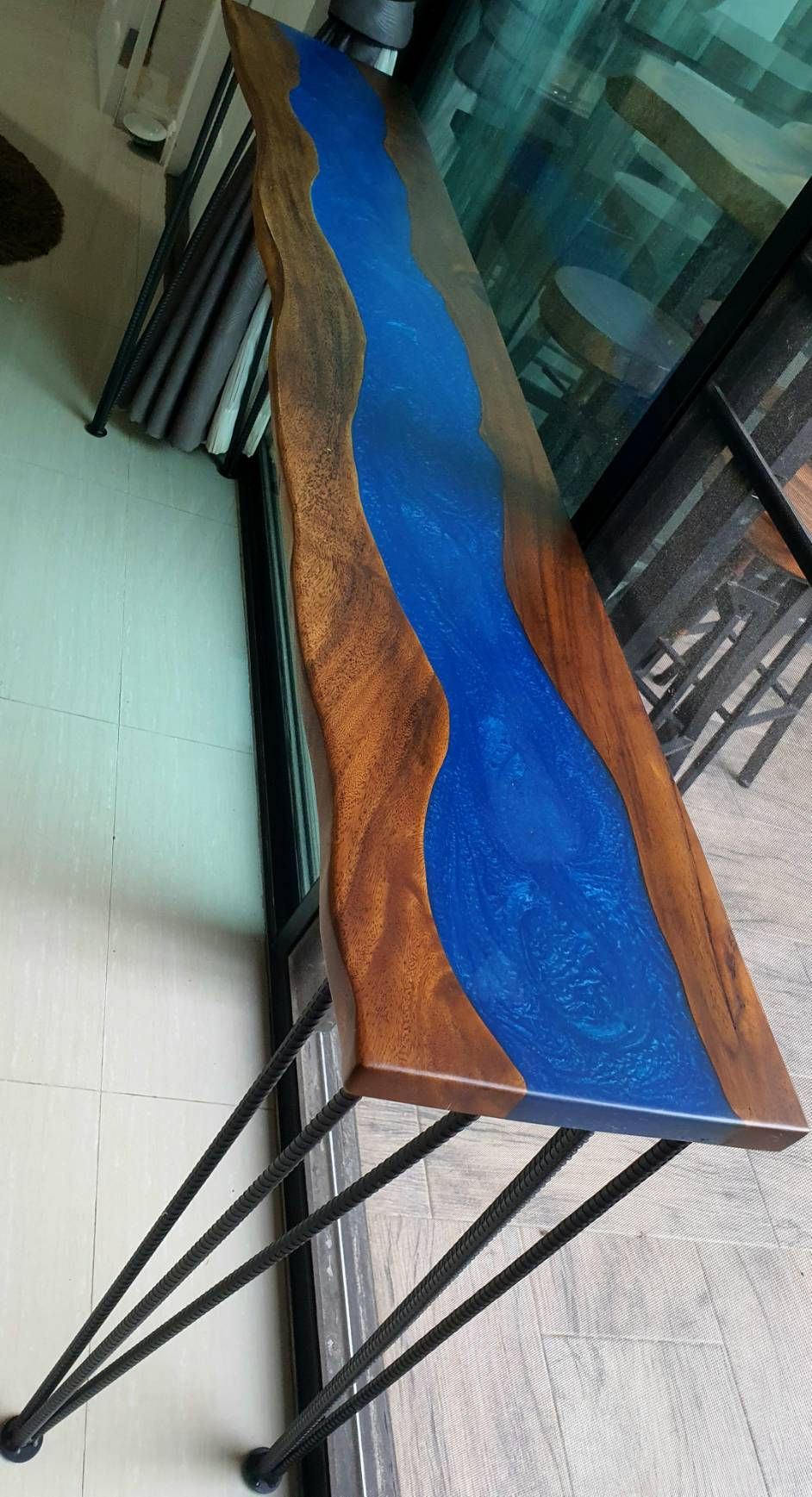 Thumbnail: NEW BLUE WATER LIVING EDGE RIVER TABLE BAR/HALLWAY TABLE