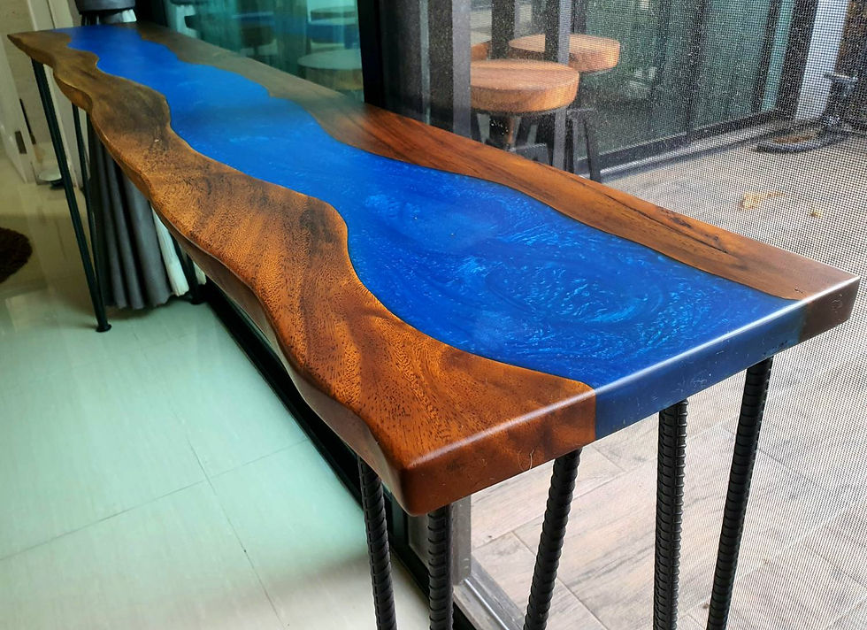 NEW BLUE WATER LIVING EDGE RIVER TABLE BAR/HALLWAY TABLE