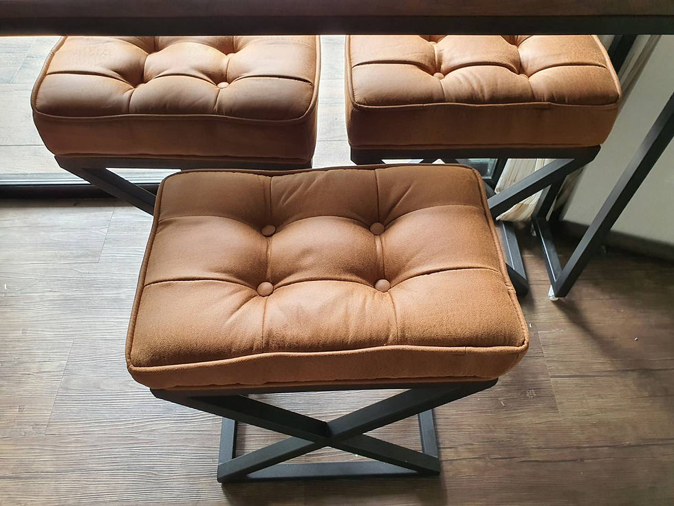 Thumbnail: INDUSTRIAL PADDED STOOL SUITABLE DINING, OFFICE, MAKE UP TABLE