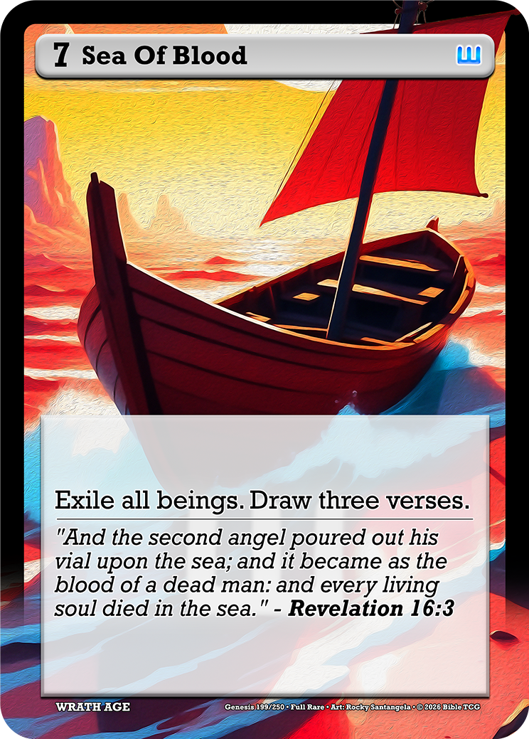 Sea Of Blood Wrath Age Christian Trading Card Game Bible TCG AT199 Full Art