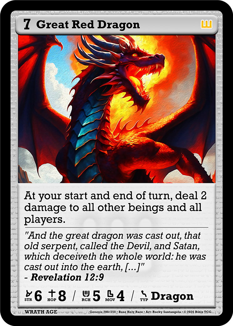 Great Red Dragon Wrath Age Christian Trading Card Game Bible TCG AT200 Base Art
