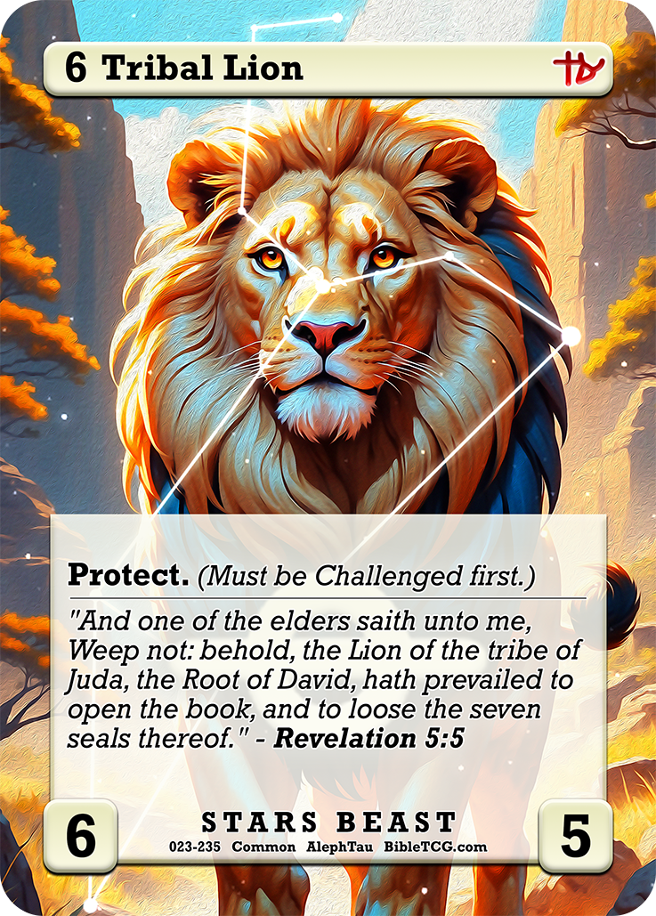 Tribal Lion Stars Age Christian Trading Card Game Bible TCG AT23 Full Art