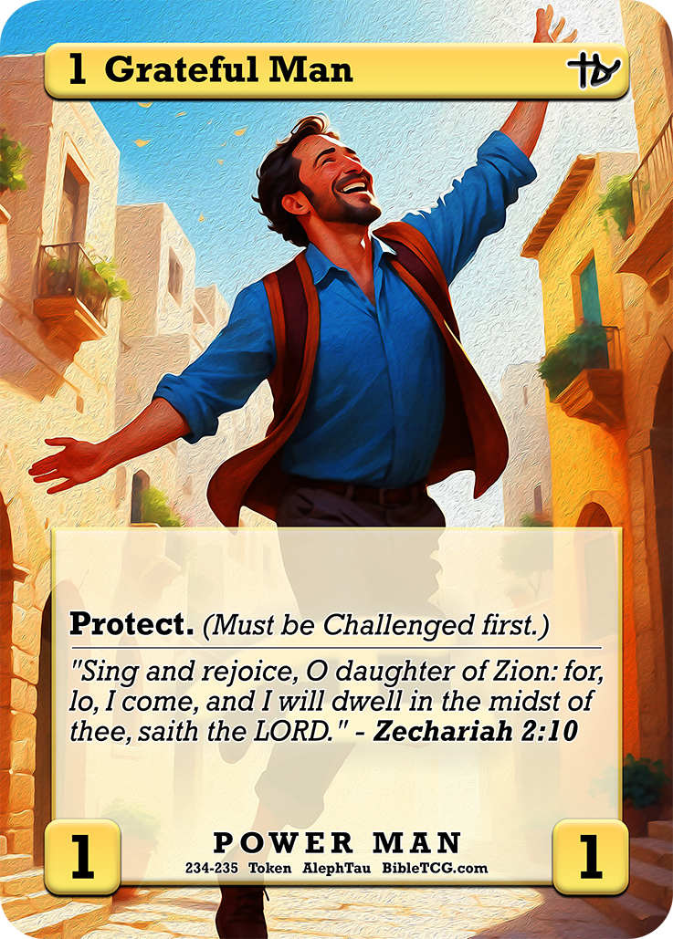 Grateful Man – Full Art – Token Power Man – AlephTau Set – Bible TCG