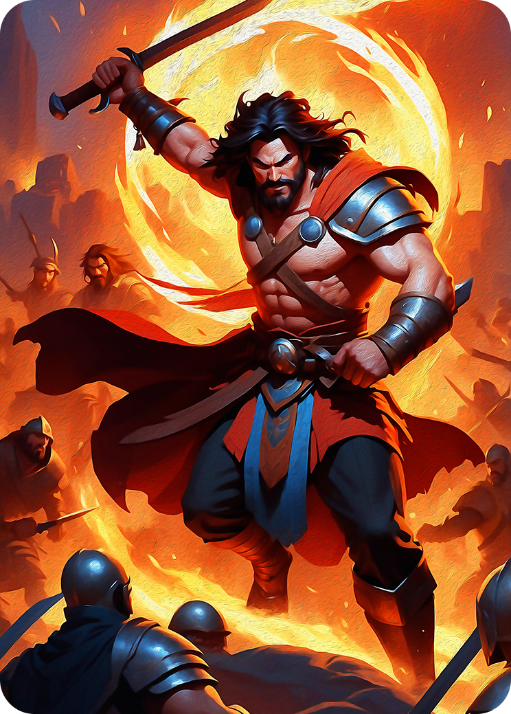 Baal's Defeat Artwork — Bible TCG Genesis Set card 117/250