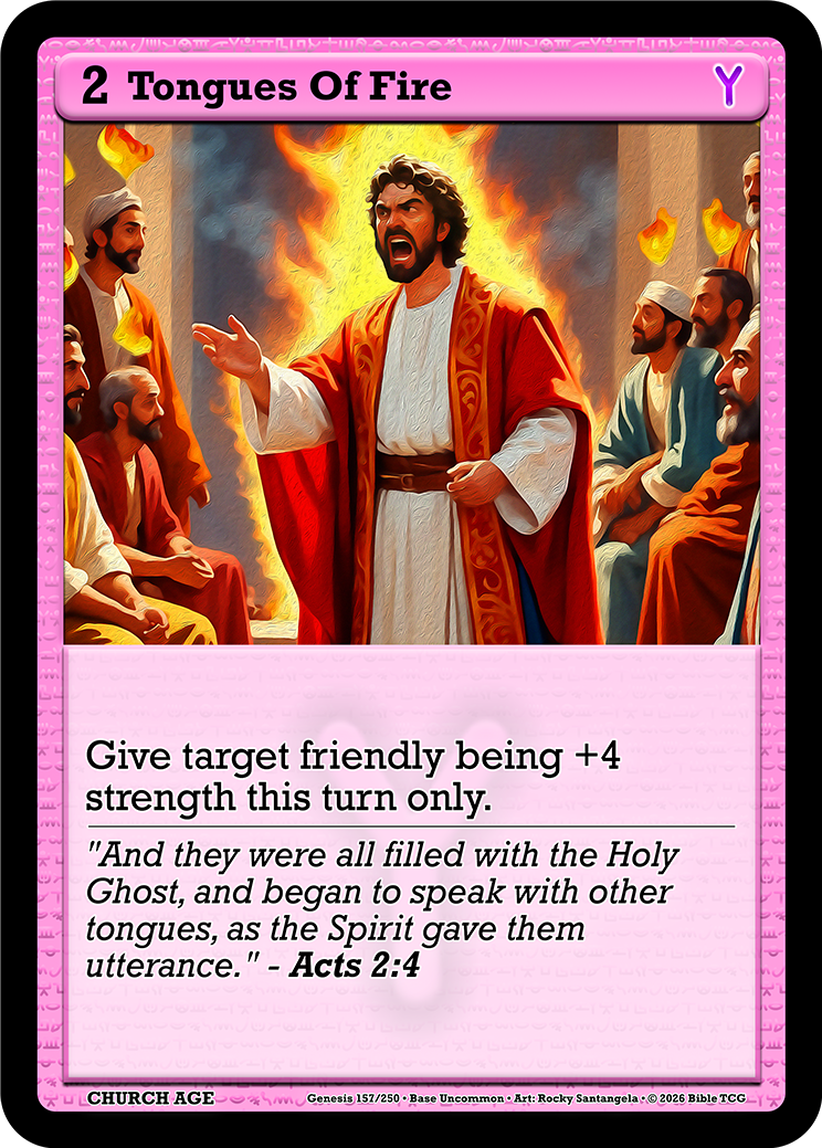 Tongues Of Fire Church Age Christian Trading Card Game Bible TCG AT157 Base Art
