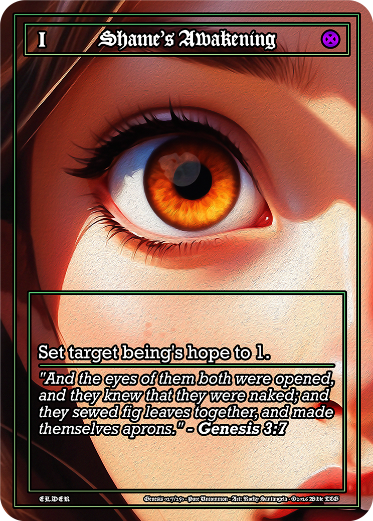 Shame's Awakening Pure Art — Bible TCG Genesis Set card 27/250
