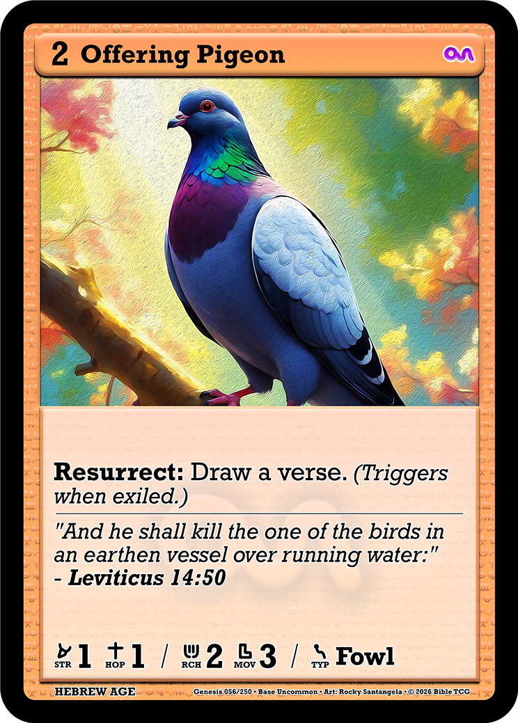 Offering Pigeon Base Art — Bible TCG Genesis Set card 56/250