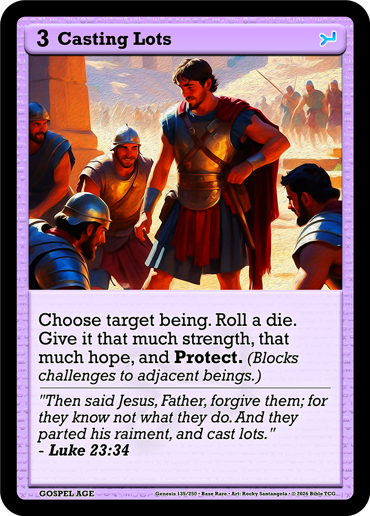 Casting Lots Base Art — Bible TCG Genesis Set card 135/250