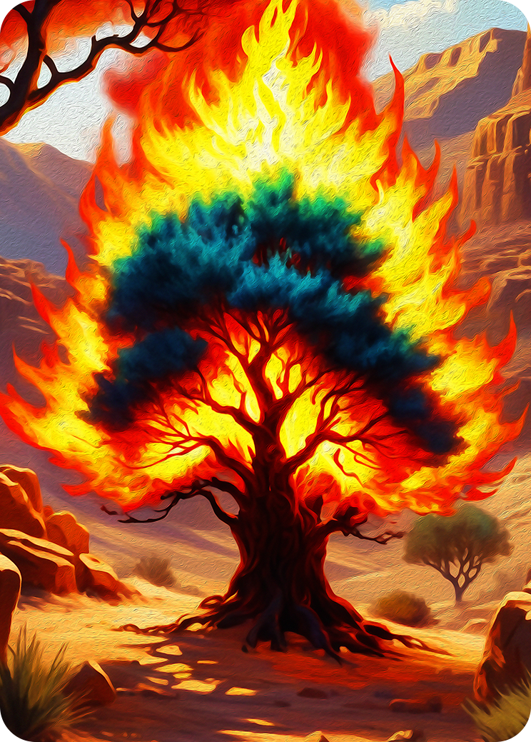 Burning Bush Artwork — Bible TCG Genesis Set card 77/250