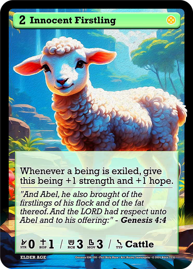 Innocent Firstling Elder Age Christian Trading Card Game Bible TCG AT036 Full Art