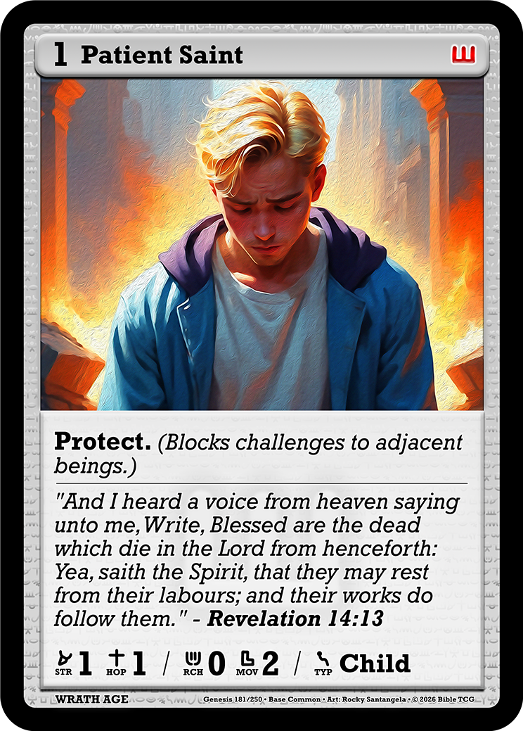 Patient Saint Wrath Age Christian Trading Card Game Bible TCG AT181 Base Art