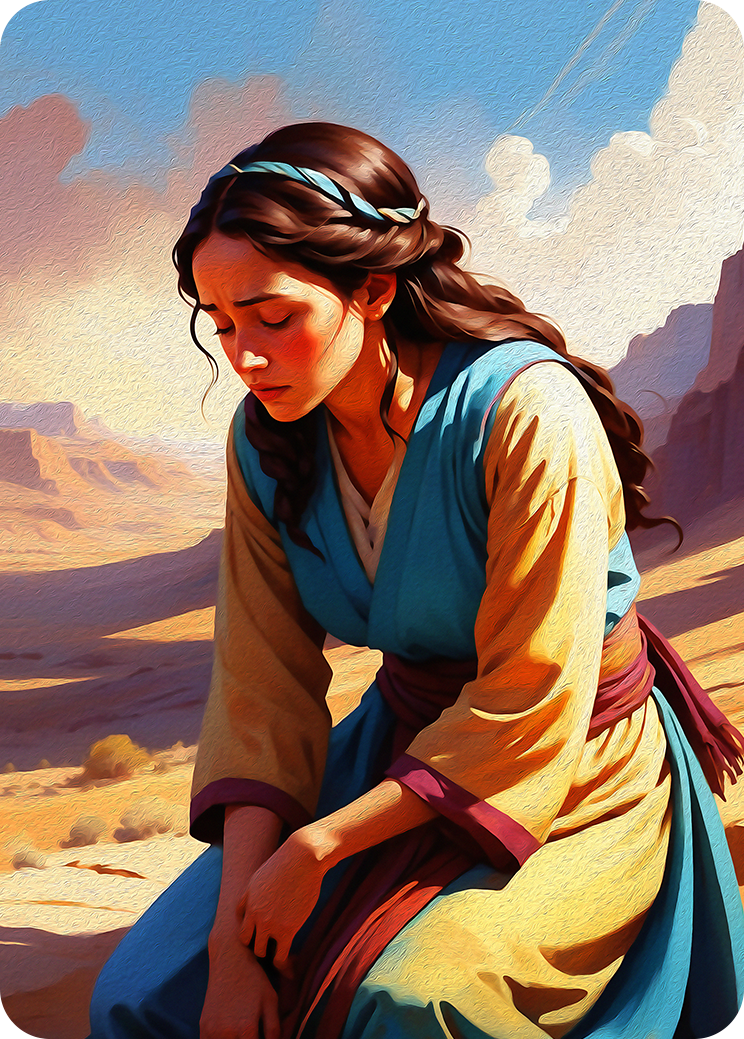 Unclean Woman Artwork — Bible TCG Genesis Set card 85/250