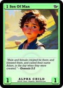 Son Of Man – Base Art – Token Alpha Child – AlephTau Set – Bible TCG