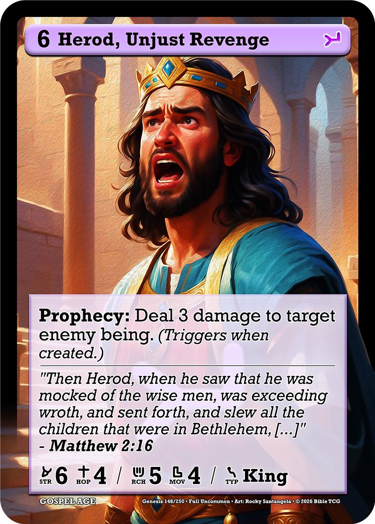 Herod, Unjust Revenge Full Art — Bible TCG Genesis Set card 148/250