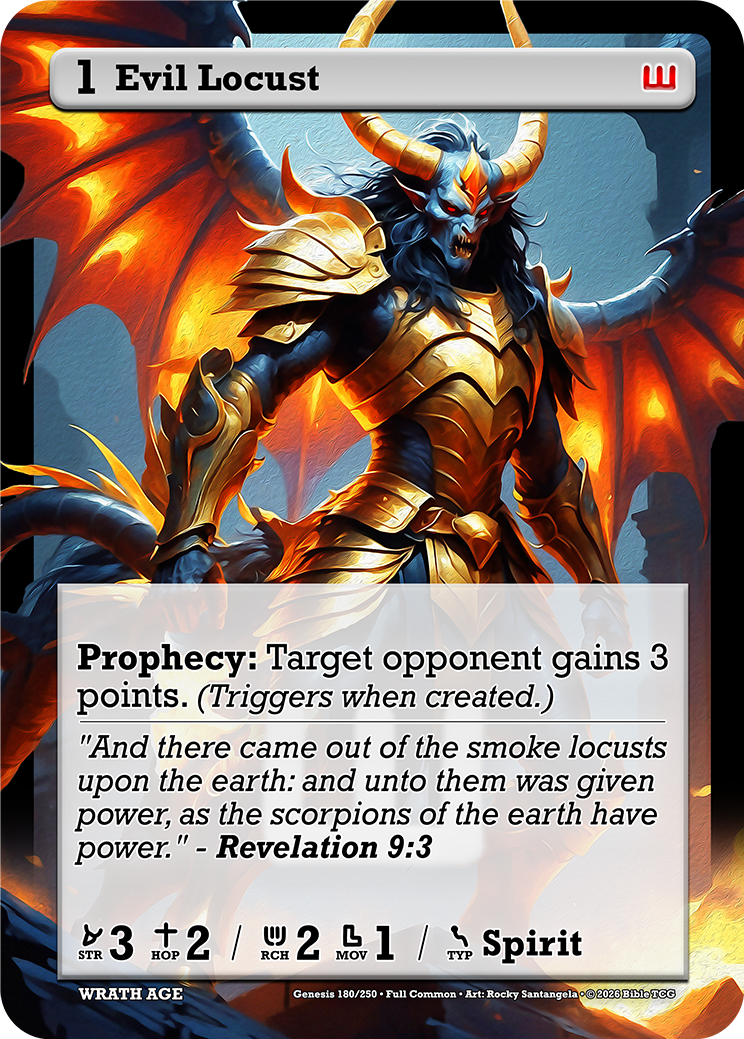 Evil Locust Full Art — Bible TCG Genesis Set card 180/250
