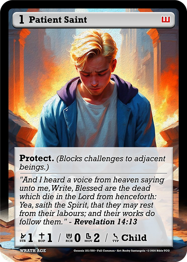 Patient Saint Wrath Age Christian Trading Card Game Bible TCG AT181 Full Art