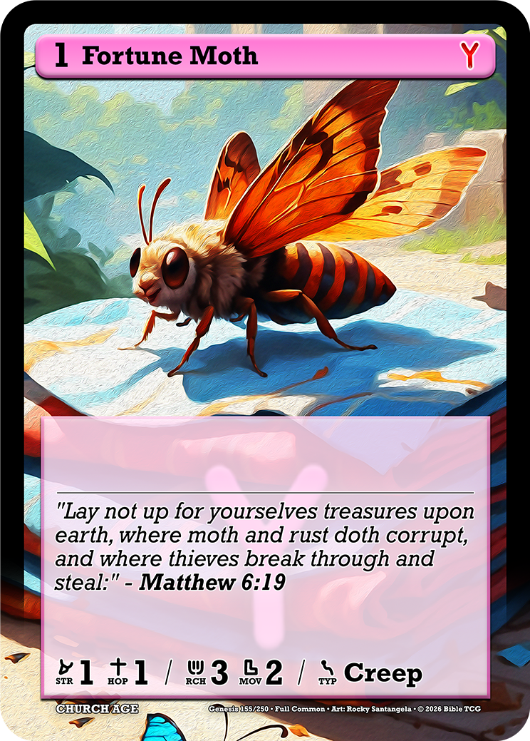Fortune Moth Full Art — Bible TCG Genesis Set card 155/250