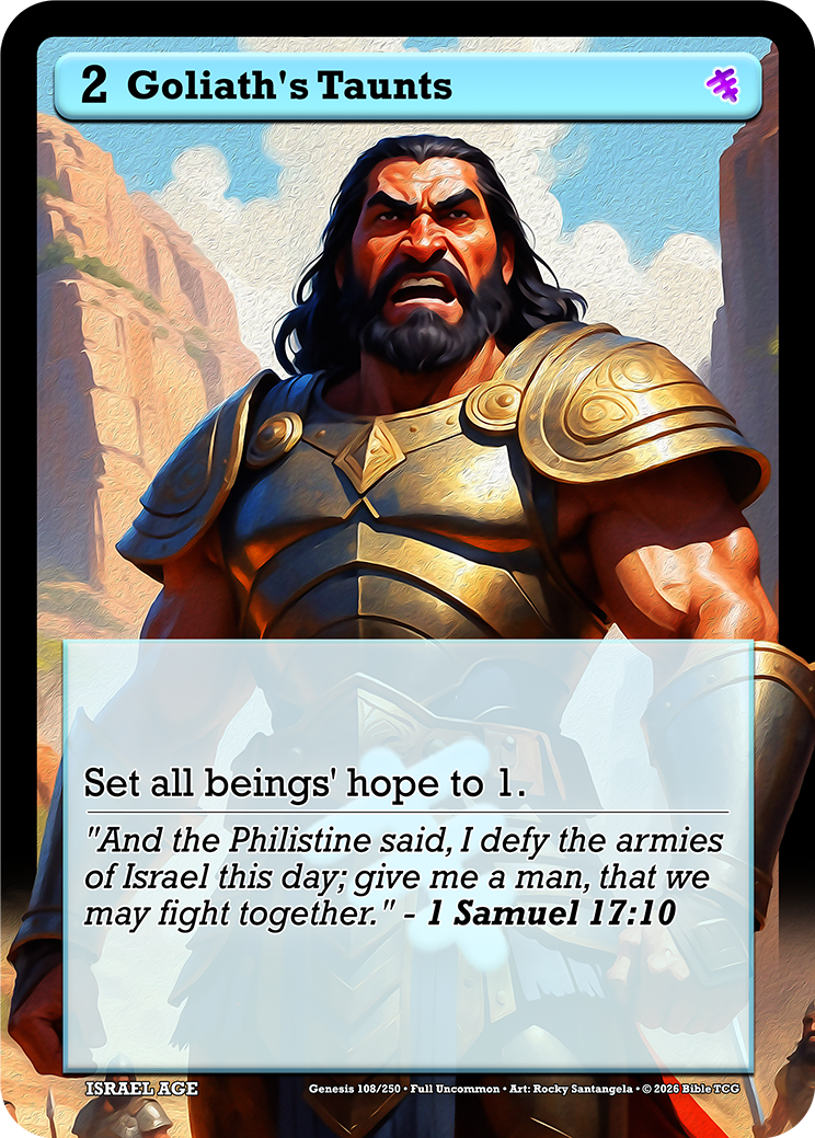 Goliath's Taunts Israel Age Christian Trading Card Game Bible TCG AT108 Full Art