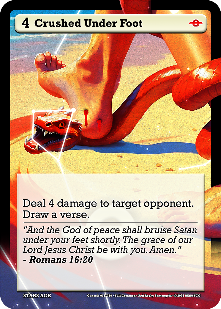 Crushed Under Foot Full Art — Bible TCG Genesis Set card 18/250