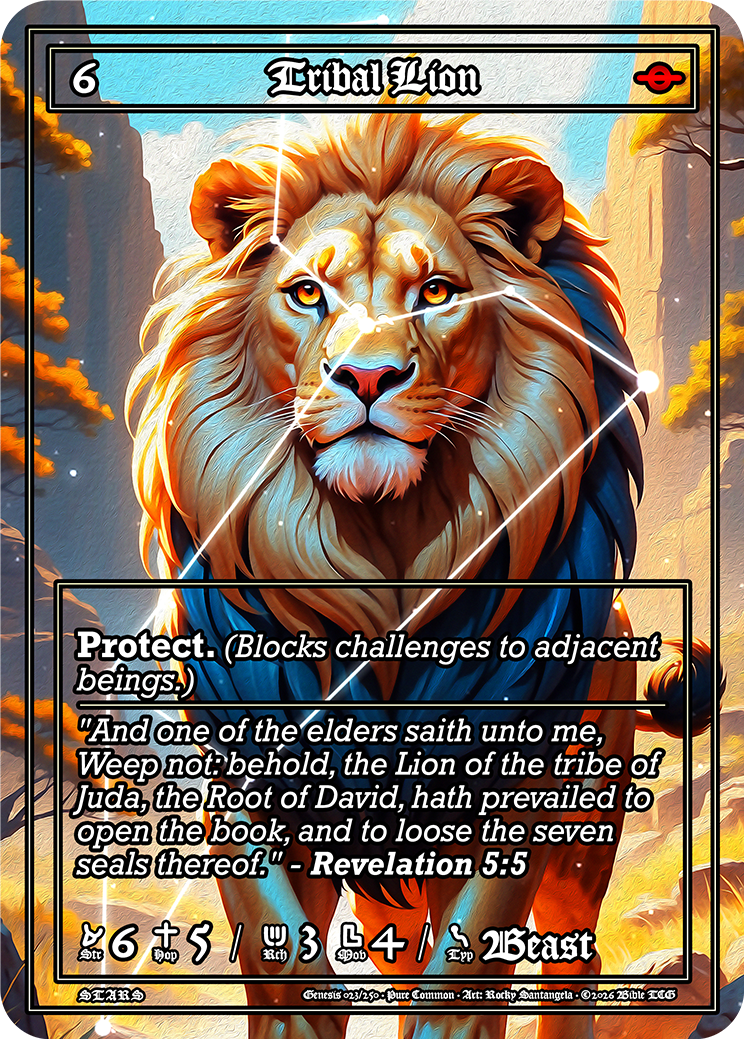 Tribal Lion Pure Art — Bible TCG Genesis Set card 23/250