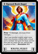 Opened Book Angel – Base Art – Rare Wrath Spirit – AlephTau Set – Bible TCG