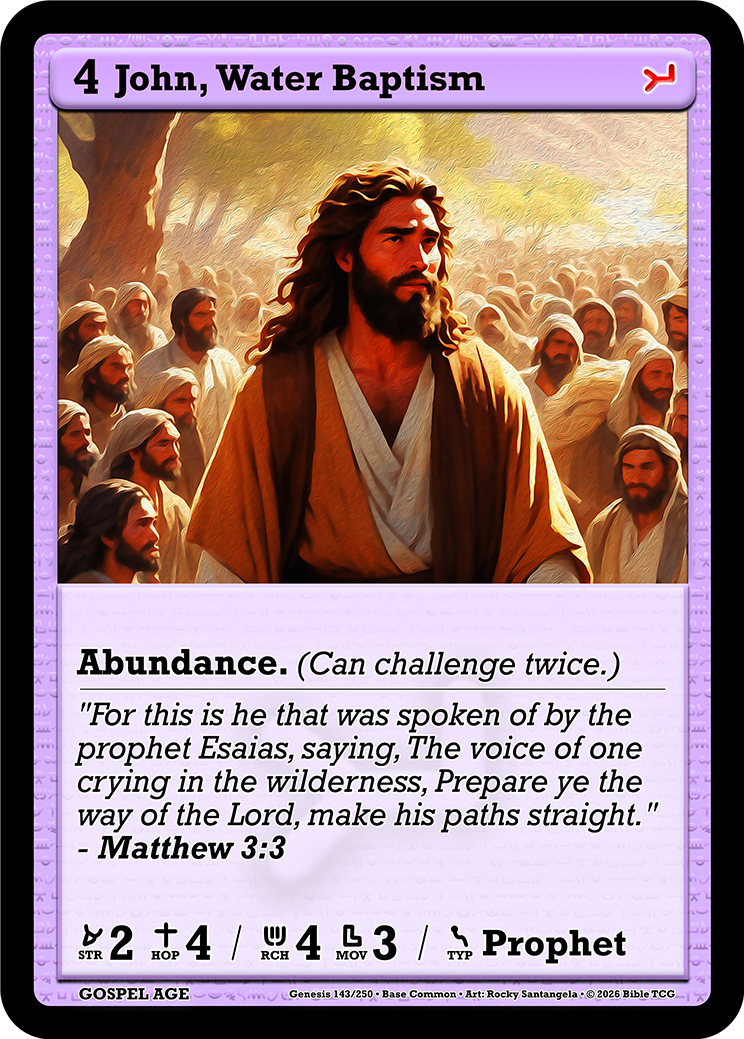 John, Water Baptism Base Art — Bible TCG Genesis Set card 143/250